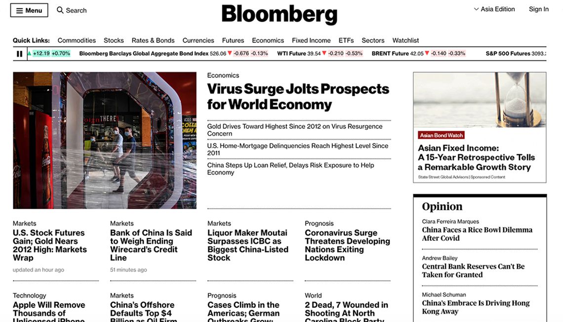 kênh tin tức Forex - Bloomberg